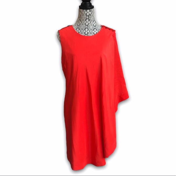 Ted Baker Orange Bolty Side Draped Sheath Dress 14 - Picture 4 of 15